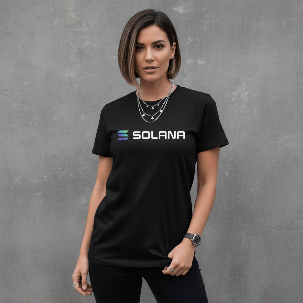 model wearing a Solana t-shirt